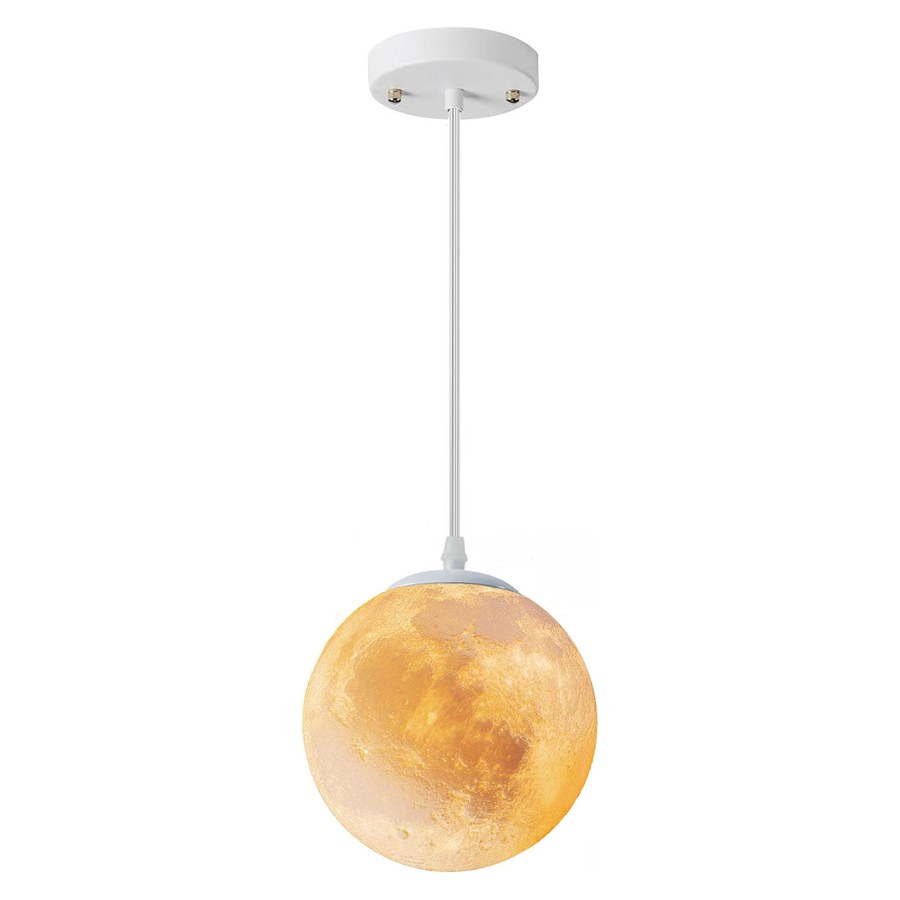 JLOWCO 3D-Printed Moon Ceiling Light, hardwired